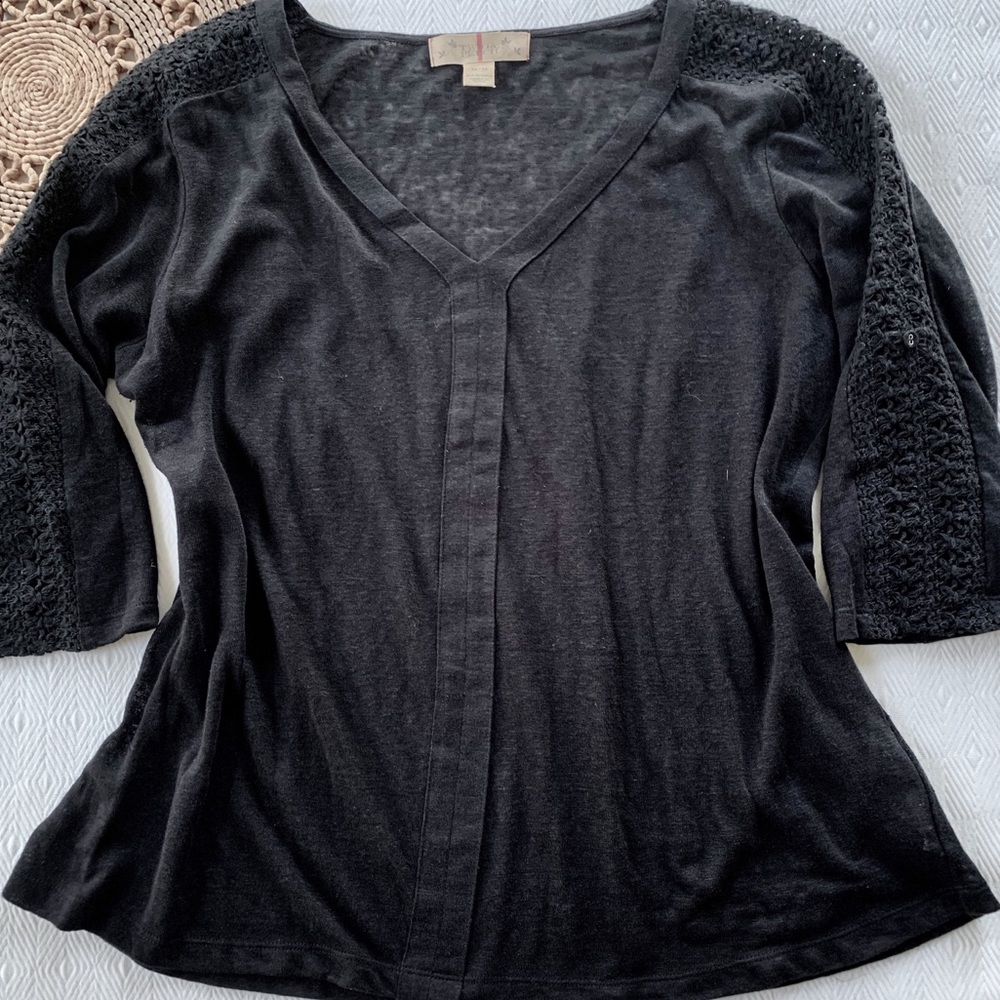 Anthropologie Twig  & Perch Linen 3/4 Sleeve M